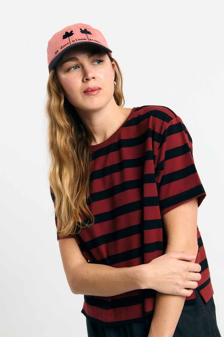 Suite13Lab Isquia Top Stripes Brick Damen Streifenshirt schwarz rot